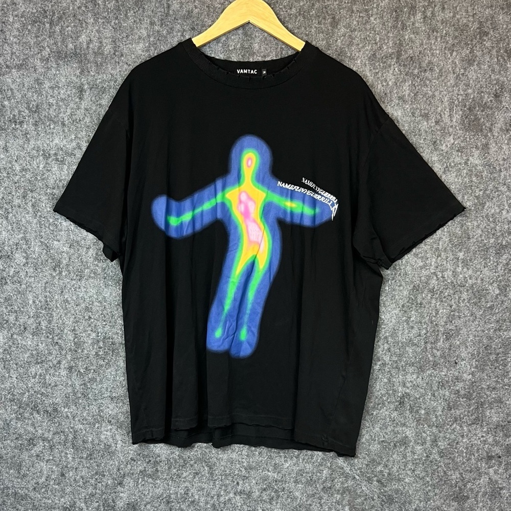 Aelfric Eden Distorted Portrait Graphic Oversized Tee Mens Size M